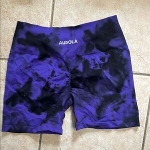 Aurora Purple and Black Tie-Dye Shorts